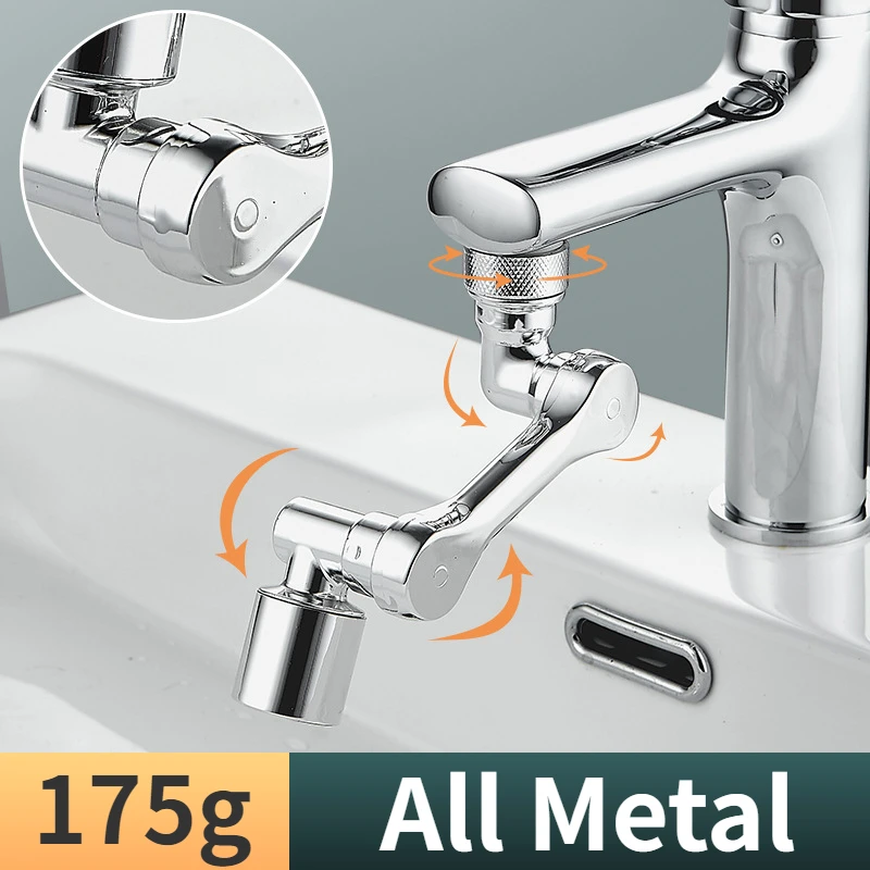 Universal Metal Copper Faucet Spray Head Tap Extension 1440° Rotation Kitchen Faucet Aerator Extender 1080° 360° Sink Sprayer