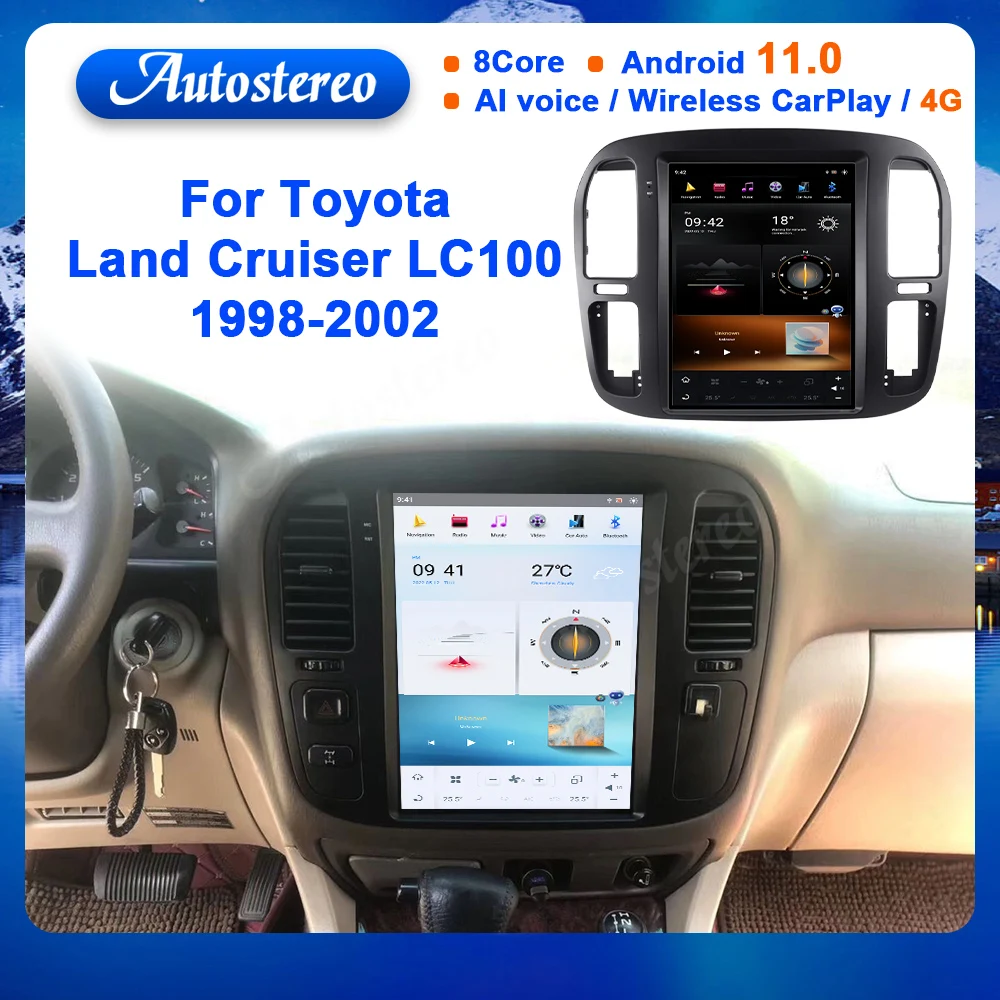 

Автомобильный радиоприемник для Toyota Land Cruiser LC100 1998-2002 Qualcomm GPS навигация головное устройство мультимедийный плеер автостереосистема otape запи...