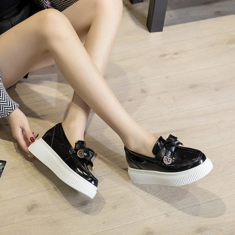 

Роскошные Брендовые женские туфли из натуральной кожи на толстой подошве в британском стиле новинка весны 2023 Корейская версия повседневны...