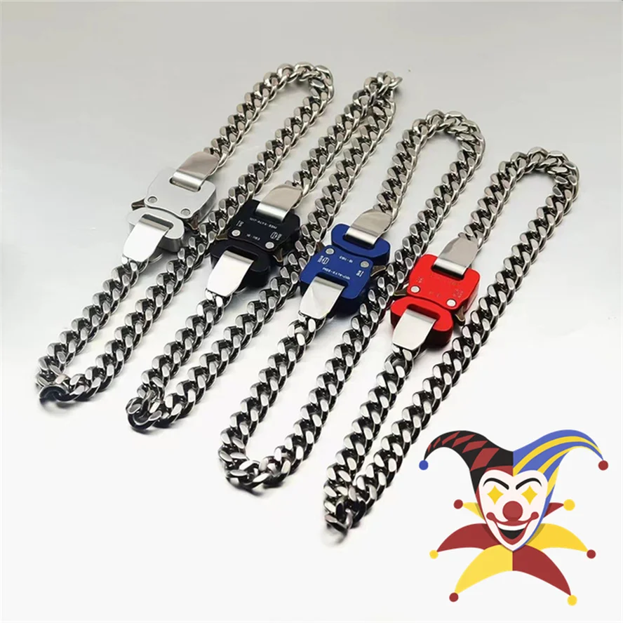 Классическое ожерелье ALYX CHAINLINK для мужчин и женщин, ожерелье высокого качества в масштабе 1:1, ожерелье ALYX 9SM, разноцветная цепочка с пряжкой для американских горок