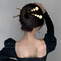 new chinese pearl hairpin back head daily regular dish hairpin design sense of minority modern high grade hair accessories