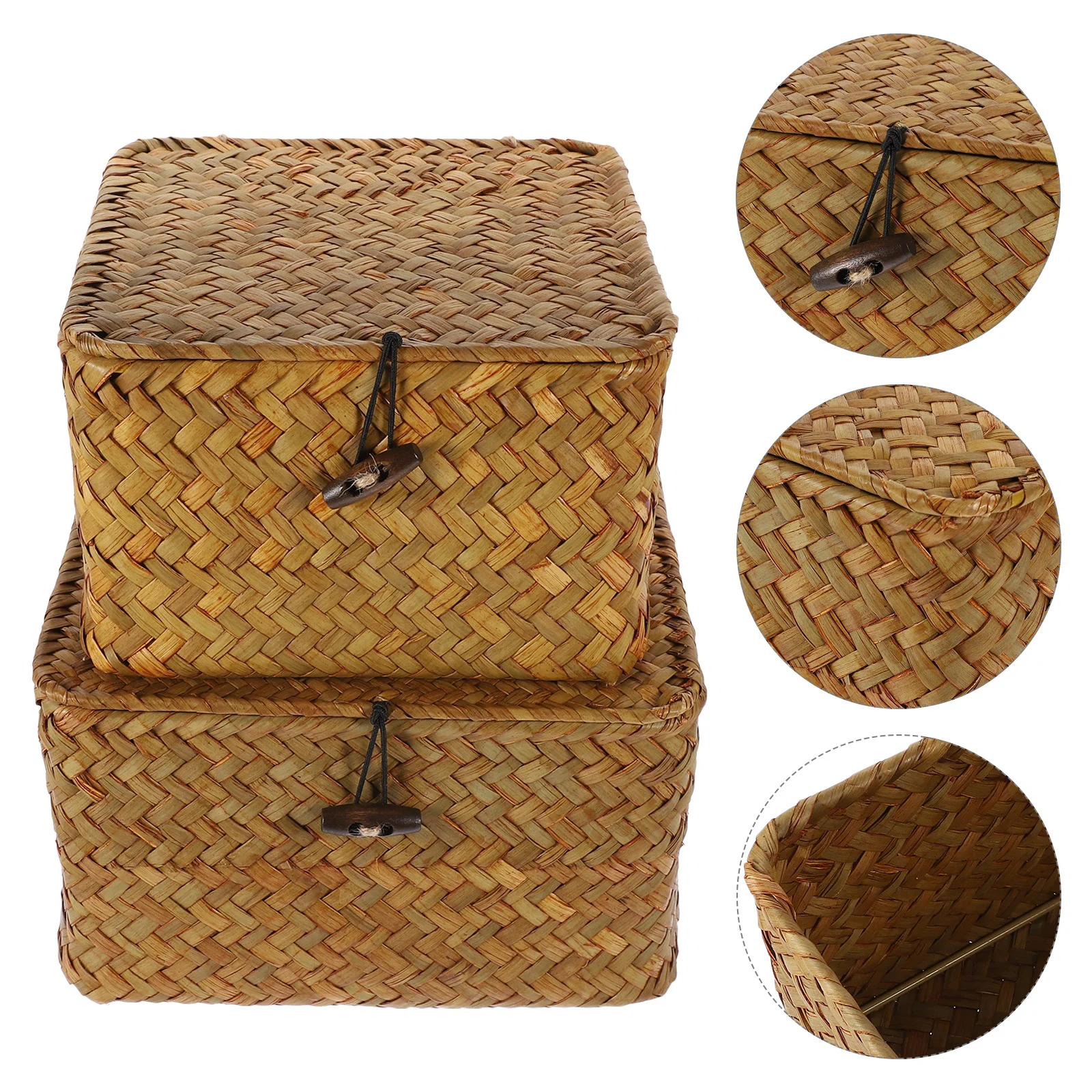 

Корзина для хранения, контейнер для закусок, настольный органайзер, тканый держатель для ванной комнаты, косметика, игрушка, подружка невесты, 2 шт.