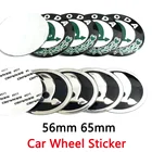 4 шт. 56 мм 65 мм Зеленые Черные центральные колпачки ступицы колеса автомобиля обод Пылезащитная крышка стикер для Skoda аксессуары для автомобиля