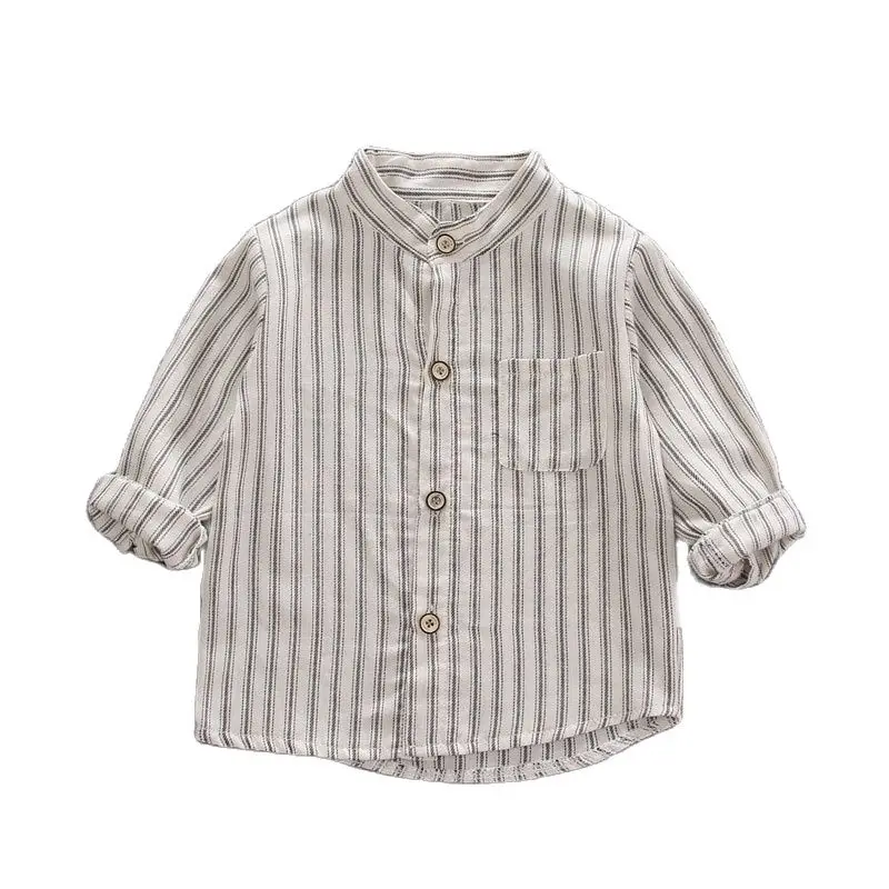 

Boys' striped shirt 2023 new baby long sleeved thin shirt children's cotton top children's boy shirt2-6YMIMITZ