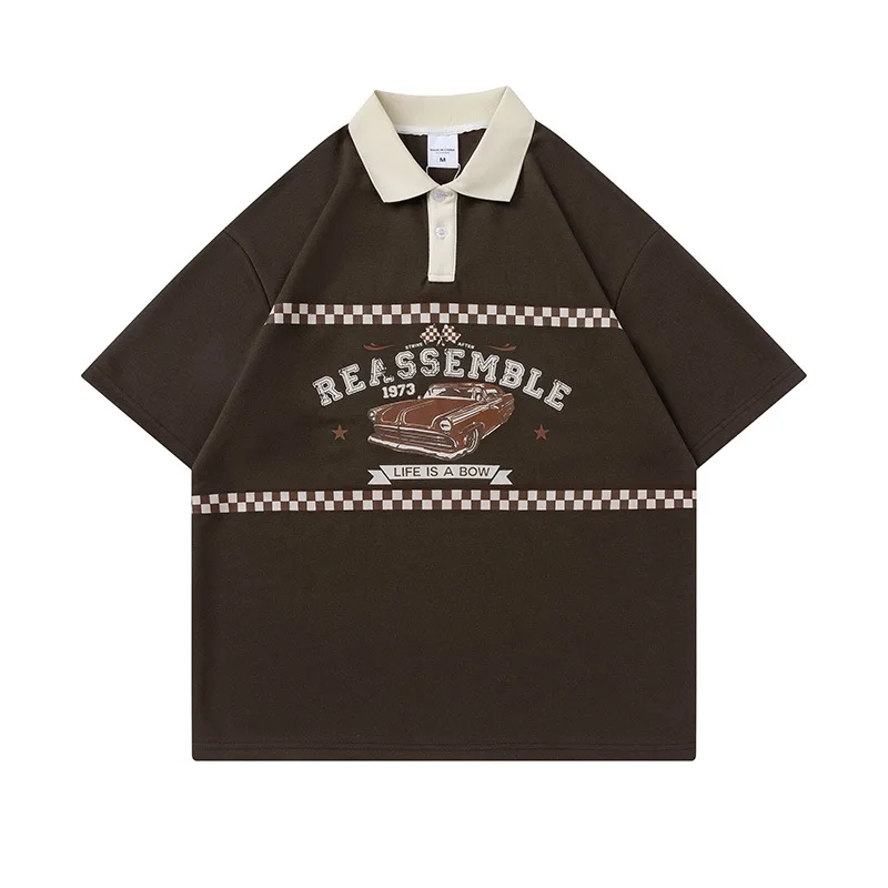 

2022 vintage men’s summer POLO shirt short sleeve men’s t shirt street