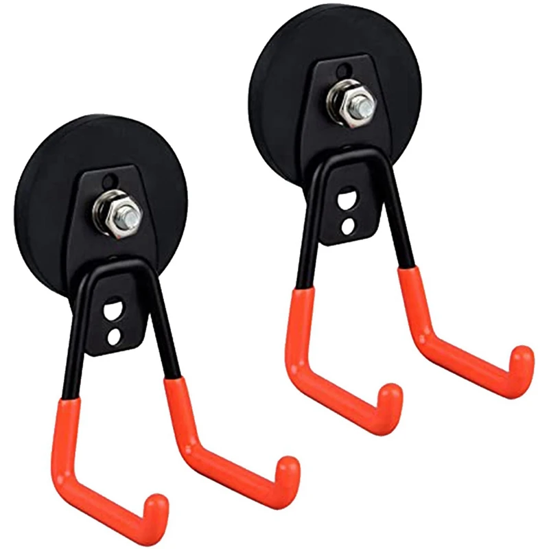 

2 Packs Of Heavy Duty Garage Magnet Hook Power Storage Practical Magnetic Hooks Iron Magnet Hook With Anti-Slip Coating