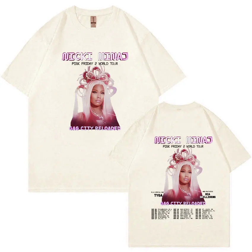 Футболка Nicki Minaj Мужская/Женская винтажная Модная хлопковая футболка оверсайз в