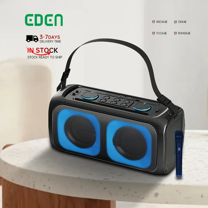 EDEN Stock PRO Stereo Audio Partybox светодиодный портативный звуковой бокс DJ вечерние динамик с ремешком для переноски на Go BLUETOOTH
