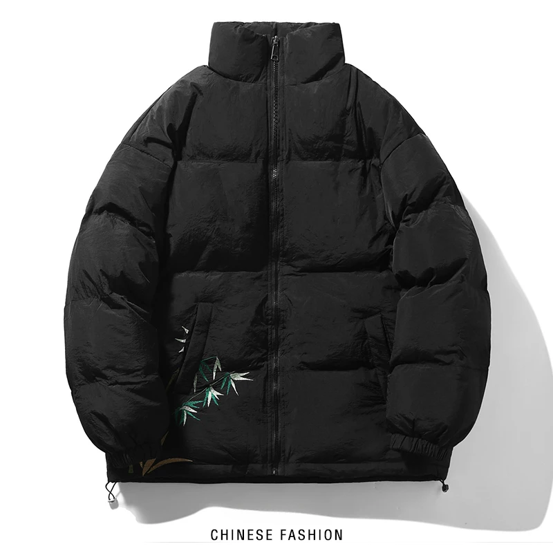 Мужские зимние парки с вышивкой Женская куртка китайские бамбуковые хипстерские
