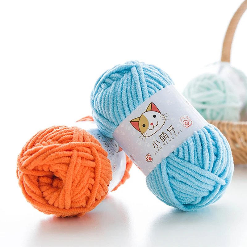 

50g/Piece 3.5mm Polyester Material Thick Velvet Yarn Handmade DIY Knitted Sweater Sweater Blanket Scarf Cap Soft Chenille