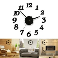 3d diy wall clock modern design silent big digital acrylic self adhesive wall clock sticker for living room decor