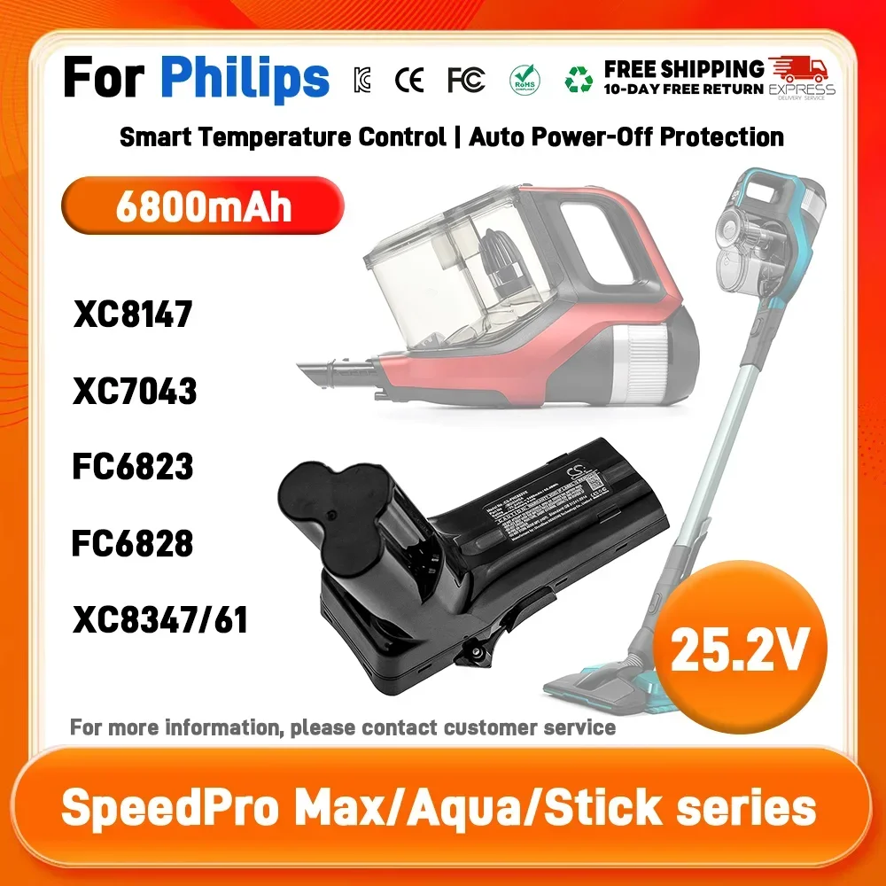 Фото Сменный аккумулятор 25,2 В для беспроводного пылесоса Philips FC6826/01 XC8147/01 FC6903/01 FC6908 FC6823 XC8047/01 FC6827/01 FC6828/01. №3