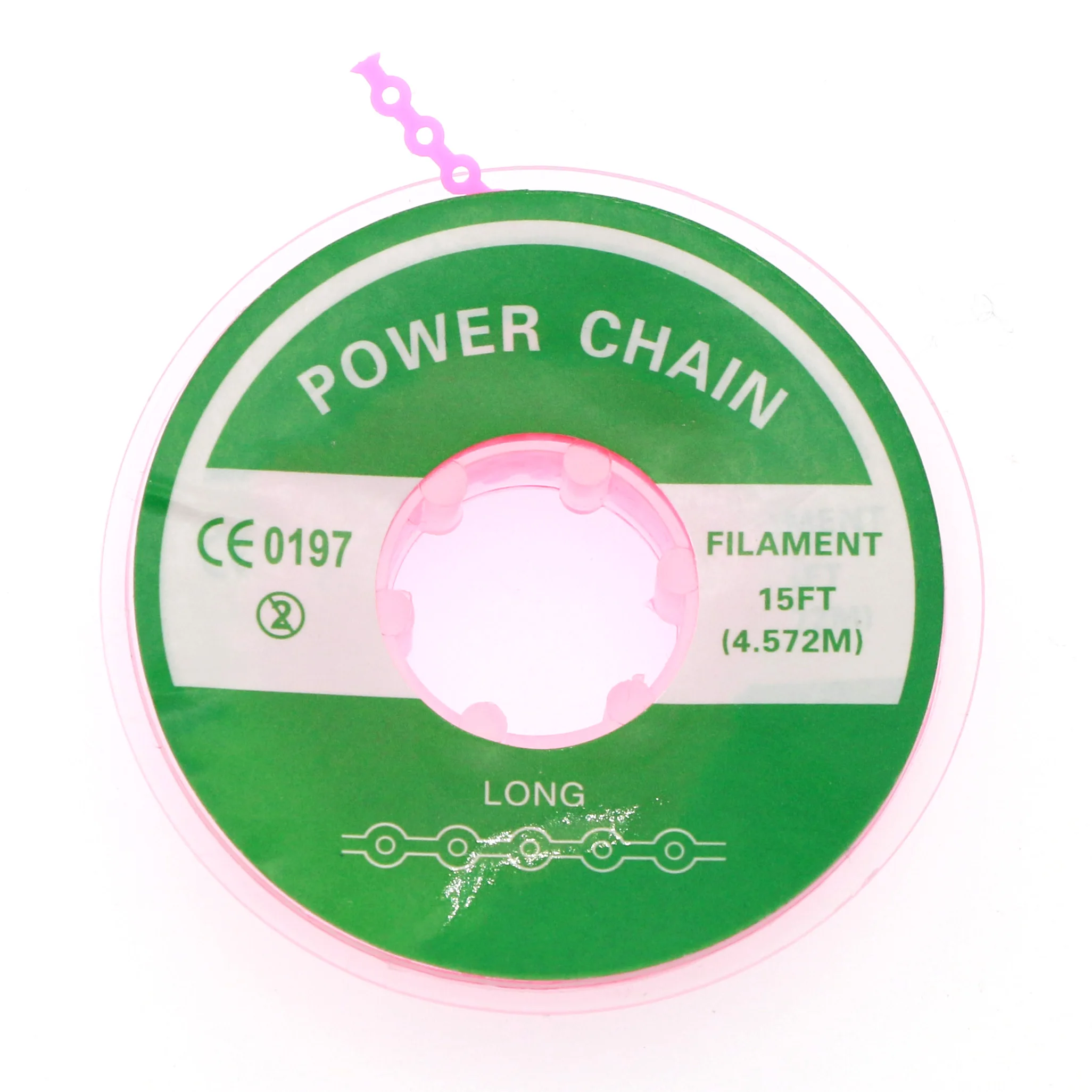 Pink Dental Orthodontic Elastic Chain Ultra Power Brace Spool Rubber Band  Coil Tools(Long)