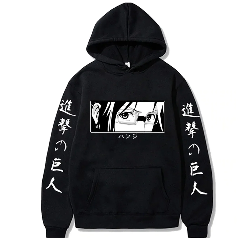 

Anime Attack On Titan Hoodie Hange Zoe Eyes Printing Men Women Long Sleeve Sweatshirt Harajuku Streetwear Winter Pullover Unisex