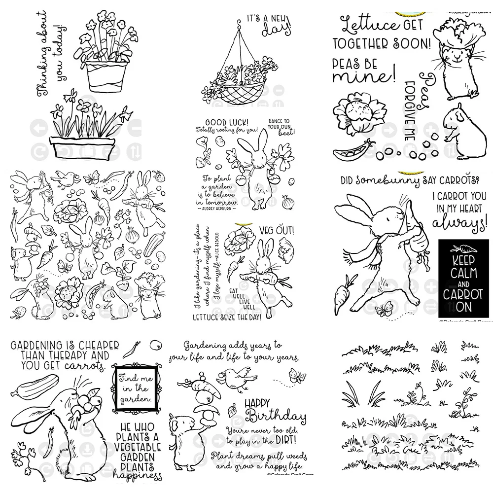 

Arrival 2023 New Mouse Rabbit Flowers Cutting Dies and Stamps Scrapbook Diary Decoration Embossing Template Diy Card Handmade