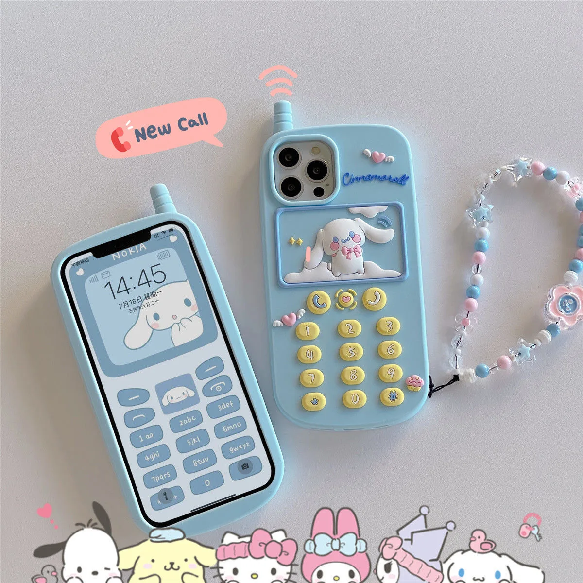 

Мультяшный Sanrio Cinnamoroll телефонный браслет чехол для Iphone 11 12 13 14 Pro Max X Xs Xr 7 8 Plus SE Ударопрочный силиконовый чехол