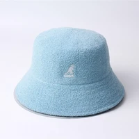 kangol kangaroo embroidery fisherman hat for women spring autumn towel material basin hat comfortable foldable mens bucket hat