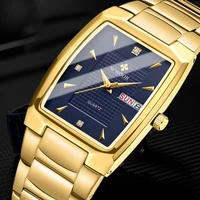 mens watches wwoor 2022 luxury stainless steel gold square casual quartz men wrist watch waterproof watch male relogio masculino