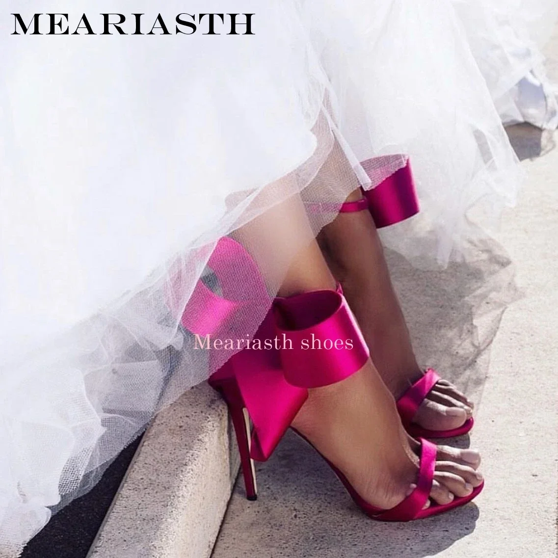 Big Butterfly suede High Heel Sandals Concise Strap Satin Hollow Cutouts Open Toe Summer Dress Shoes Pink Purple Black Green