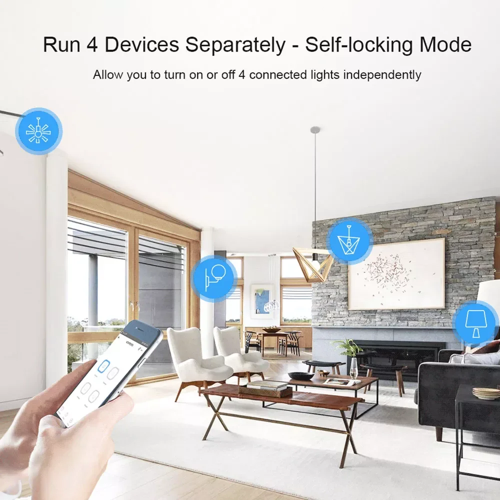 Смарт-переключатель SONOFF 4 Gang 4CH R3/ PRO R3 модуль 433 МГц RF Wifi умный светильник