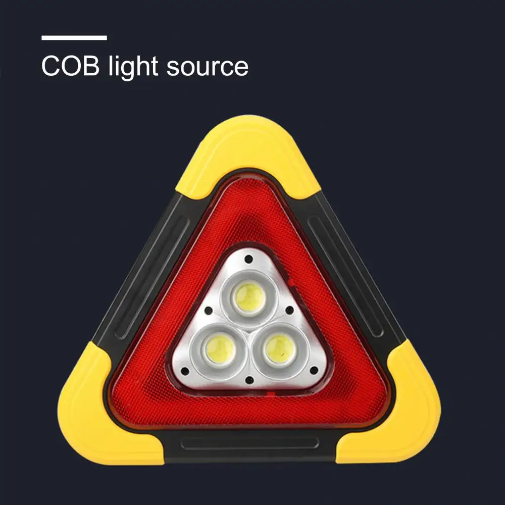 led light universal warning auto work outdoor phone usb solar rechargeable triangle shape emergency traffic free global shipping