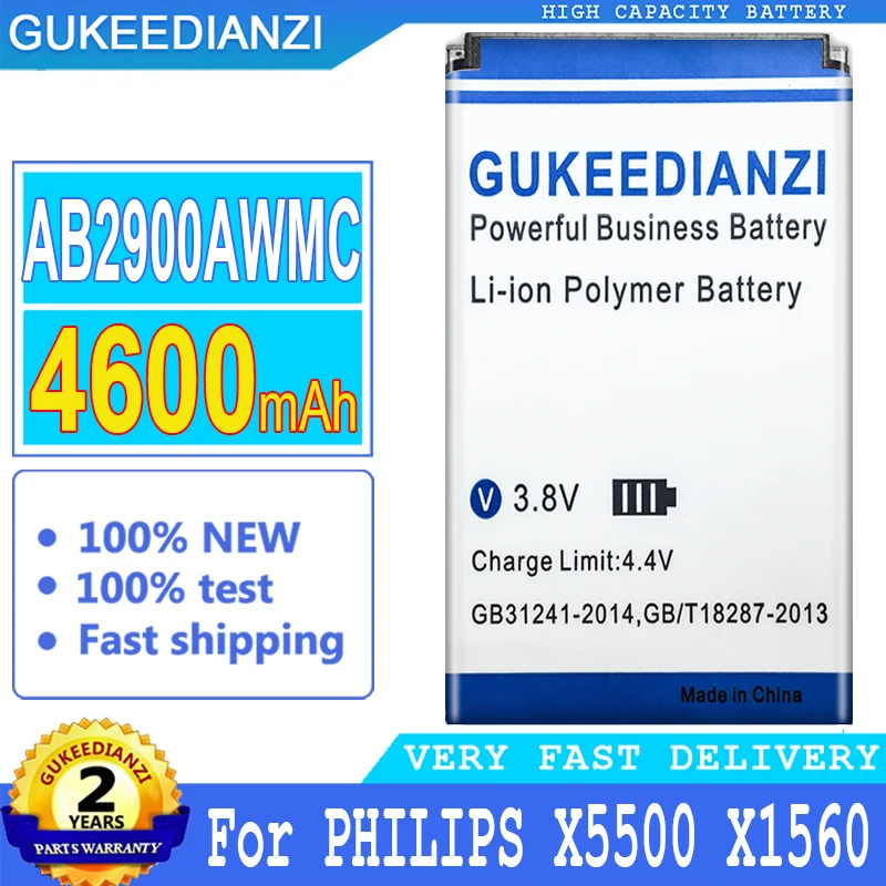 

Bateria AB2900AWMC 4600mAh High Capacity Battery For PHILIPS Xenium X5500 X1560 CTX5500 CTX1560 High Quality Battery