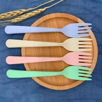 portable fork japan style wheat straw kitchen accessories and tool fork outdoor travel creative tableware fork home dinnerware