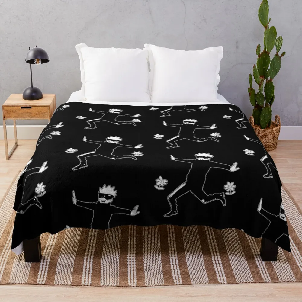 

Gojo I'Ll Kill You Black Squishmallows Soft Bestie Sherpa At Home For Sofa Throw Blankets