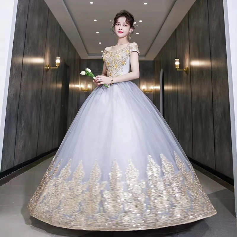 Платье Quinceanera NoEnName_Null белое акрил