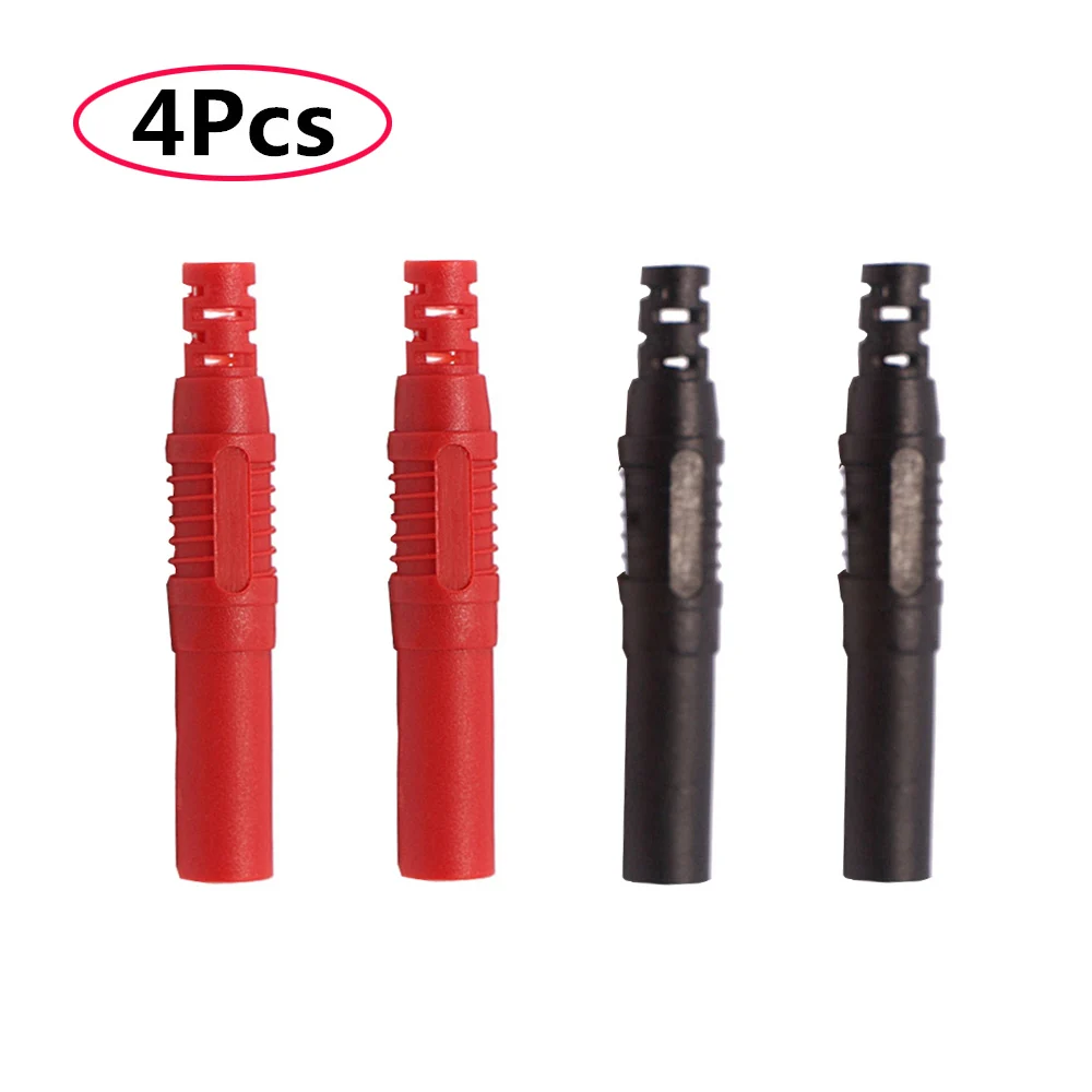

4pcs 4mm Banana Plugs High Voltage Copper Nickel Plated Banana Plugs Connectors Black Red Banana Test Plugs for Instrumentation