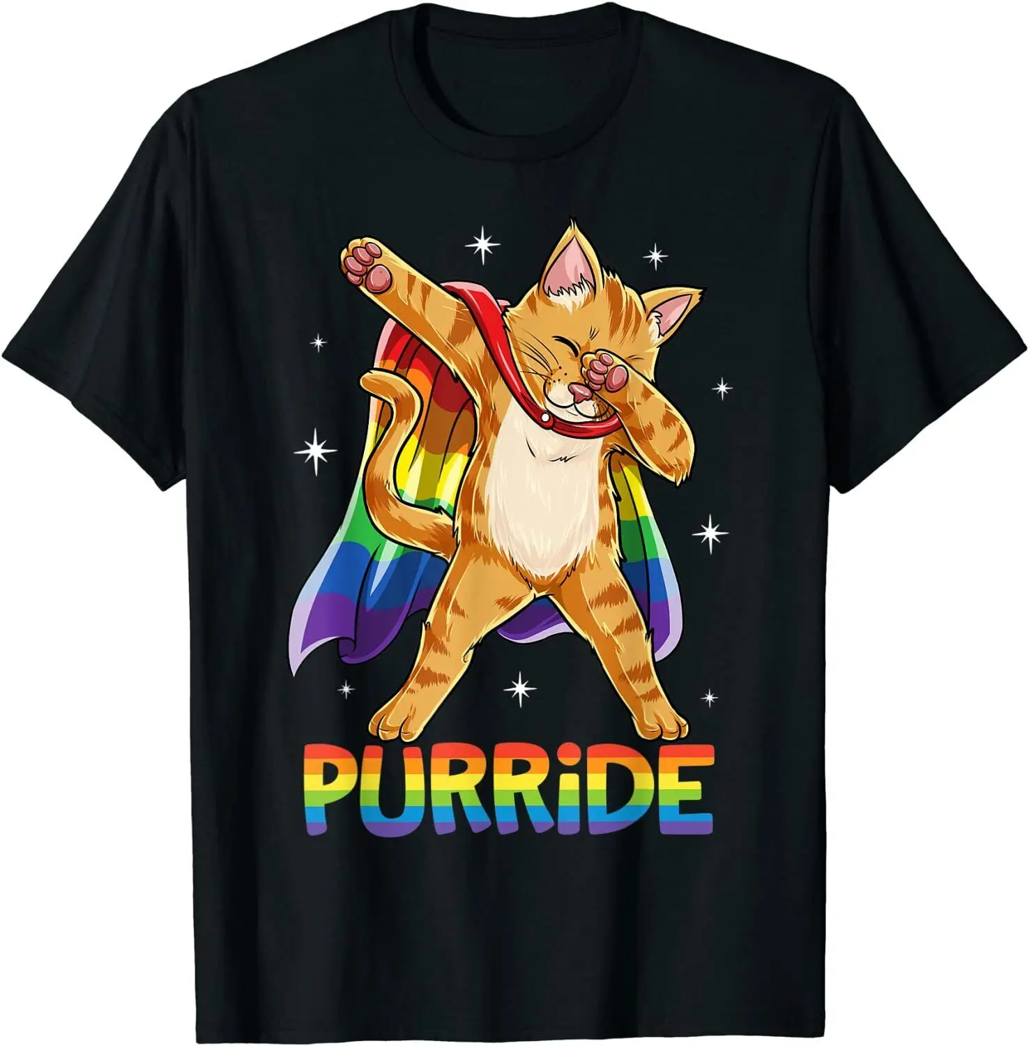 Футболка с радужным флагом ЛГБТ Dabbing Purride кошка гордость забавная футболка подарок