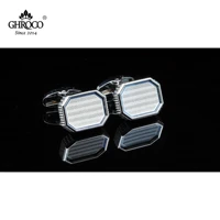 ghroco high quality exquisite surface metal pattern shirt cufflinks fashion luxury gifts for business men women and wedding