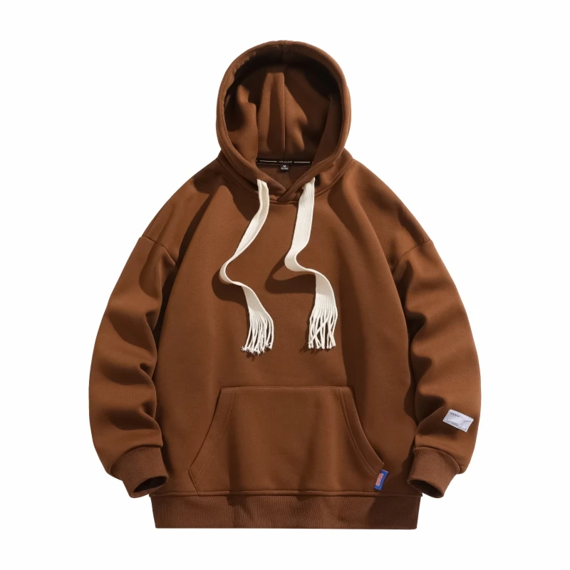 Hooded Solid Color Sweater Spring Autumn Fashion Coat Handsome Student Wear Heavyweight Loose Cardigan Versatile Casual Clother