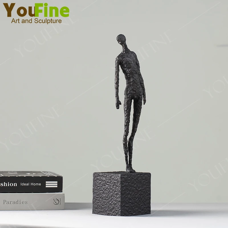 

Abstract Metal Sculpture Standing Man Metal Statues Inspired by Giacometti Series Crafts For Home Decor Ornaments