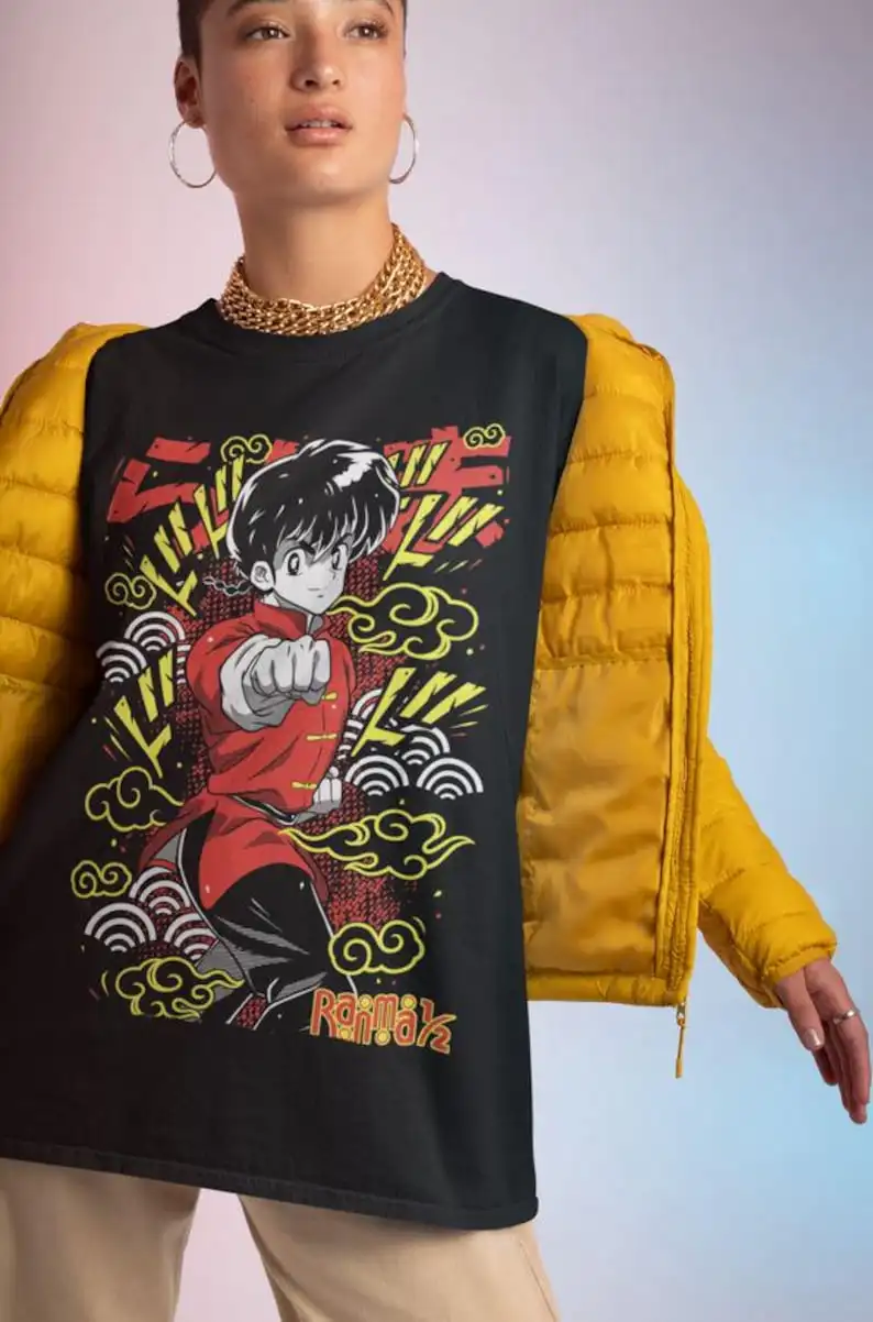 Футболка унисекс с аниме Ранма Саотоме рубашка Genma Panda Manga