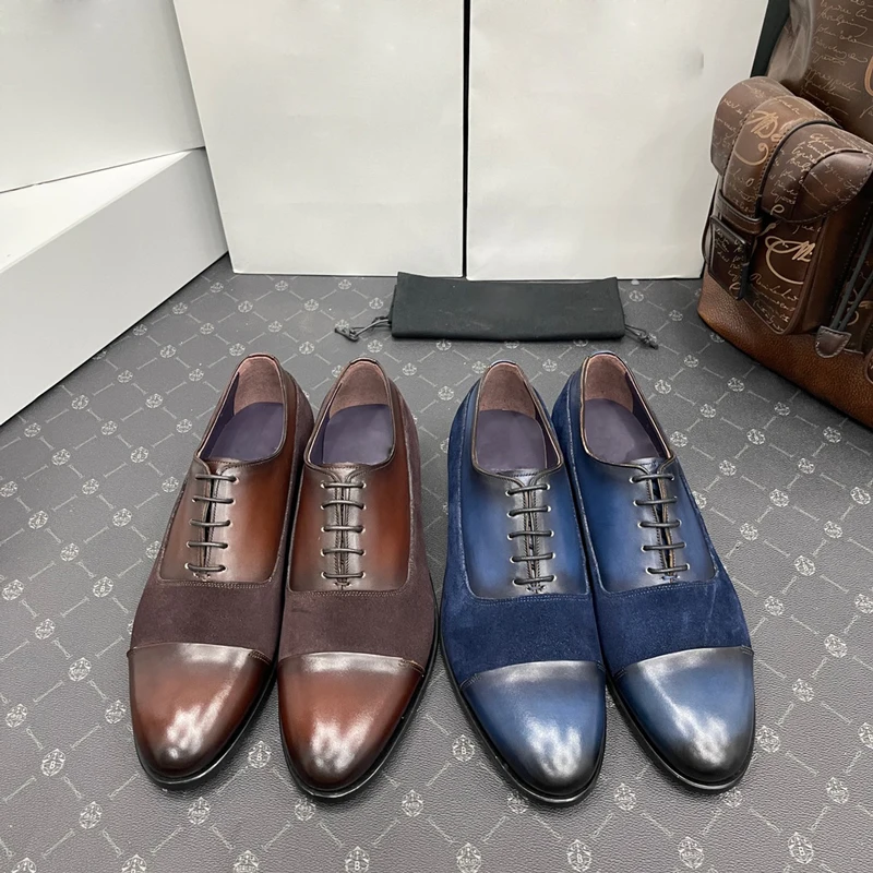 

2022s leather shoes, business sneakers pointed toe, British set of feet, formal wear, casual trend