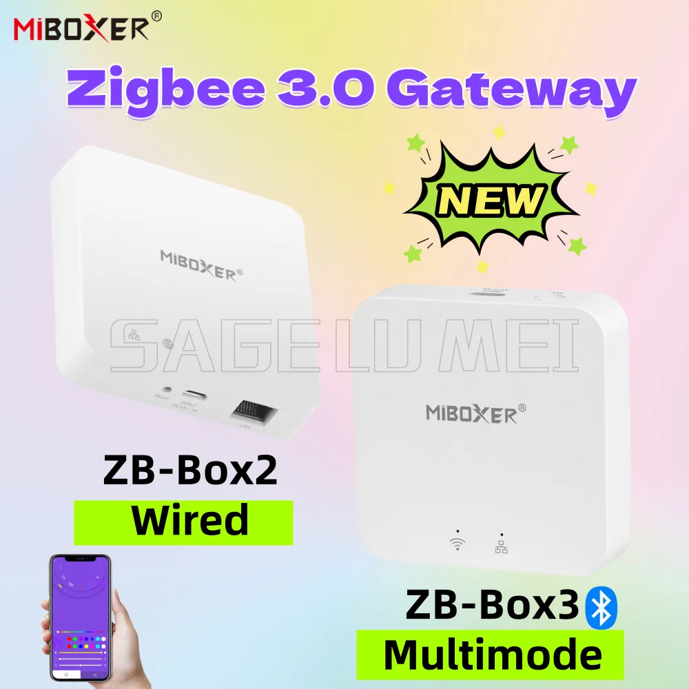 Фото Шлюз Miboxer Smart Zigbee 3.0 ZB-Box2 Проводной ZB-Box3 Многомодовое приложение Bluetooth Mesh/голосовое управление Ultimate Home Automation Hub №1
