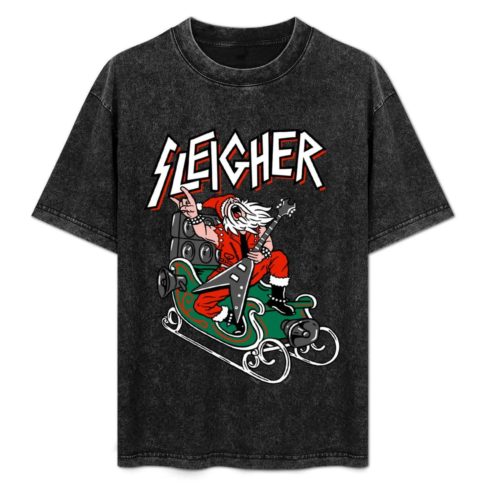 Уродливый Рождественский свитер футболка с Сантой из тяжелого металла винтажные