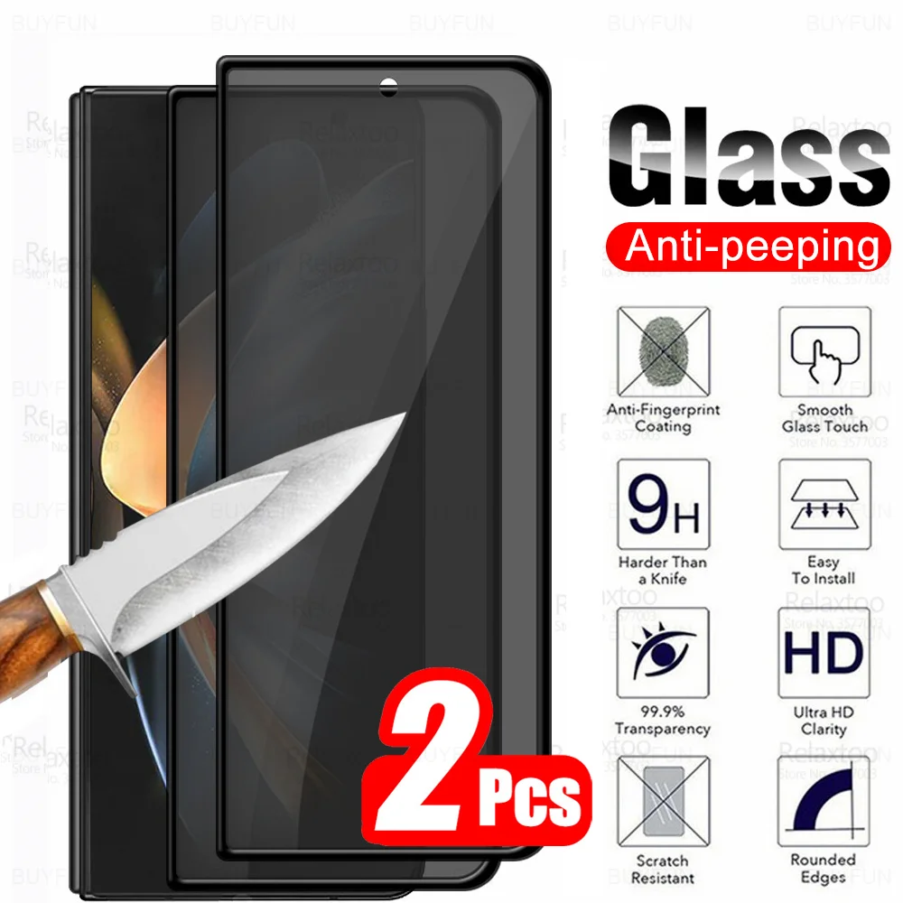 

For Samsung Galaxy Z Fold3 Fold4 Fold5 2Pcs Privacy Protective Tempered Glass Z Fold 3 4 5 ZFold3 ZFold4 ZFold5 Screen Protector