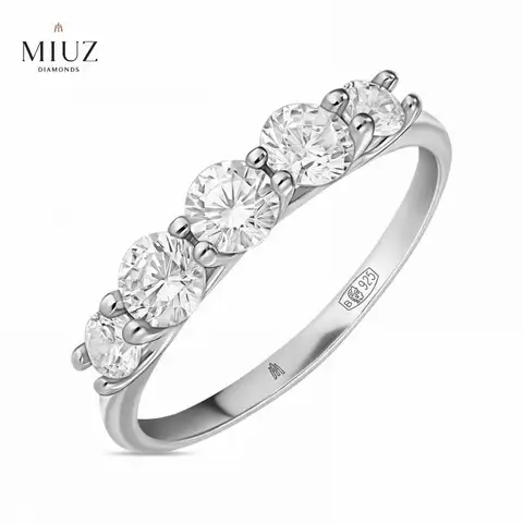 Серебряное кольцо c фианитом, 925 пробы,  MIUZ Diamonds (Московский ювелирный завод)