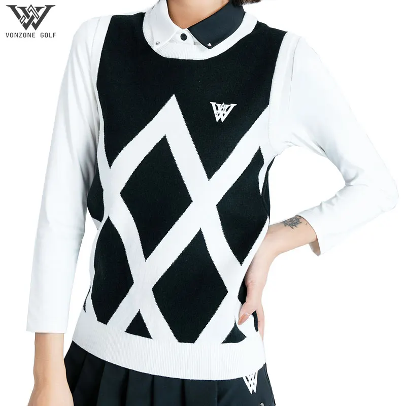 Clothing Women Sport Sleeveless Vest Black Or Khaki Color Casual Fashion Outdoor Sports Golf Sweater Vest