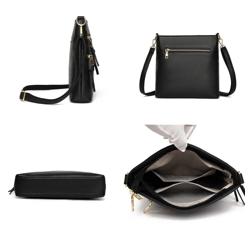 Женская кожаная сумка-мессенджер BEI