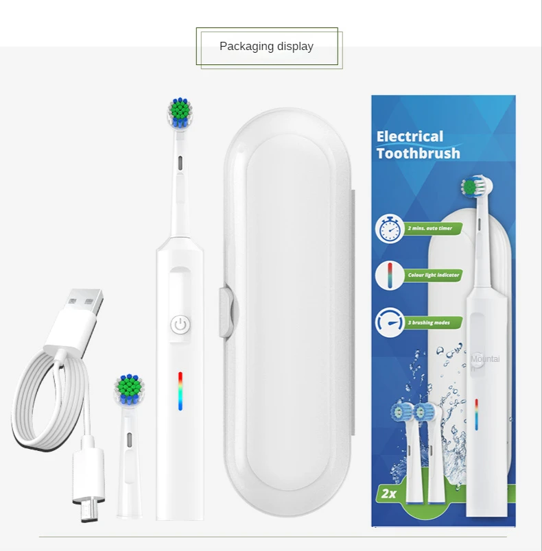 TackOre 2022 Rechargeable Electric Toothbrush 3 Clean Mode Adults Waterproof Smart Brush Whitening 2 Brush Heads Travel Box Set enlarge