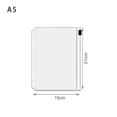 5pcs A5 Dosya Tutucu Standart Şeffaf A6 A7 PVC Fermuar Dosyalama Organizatör Okulu Malzemeleri