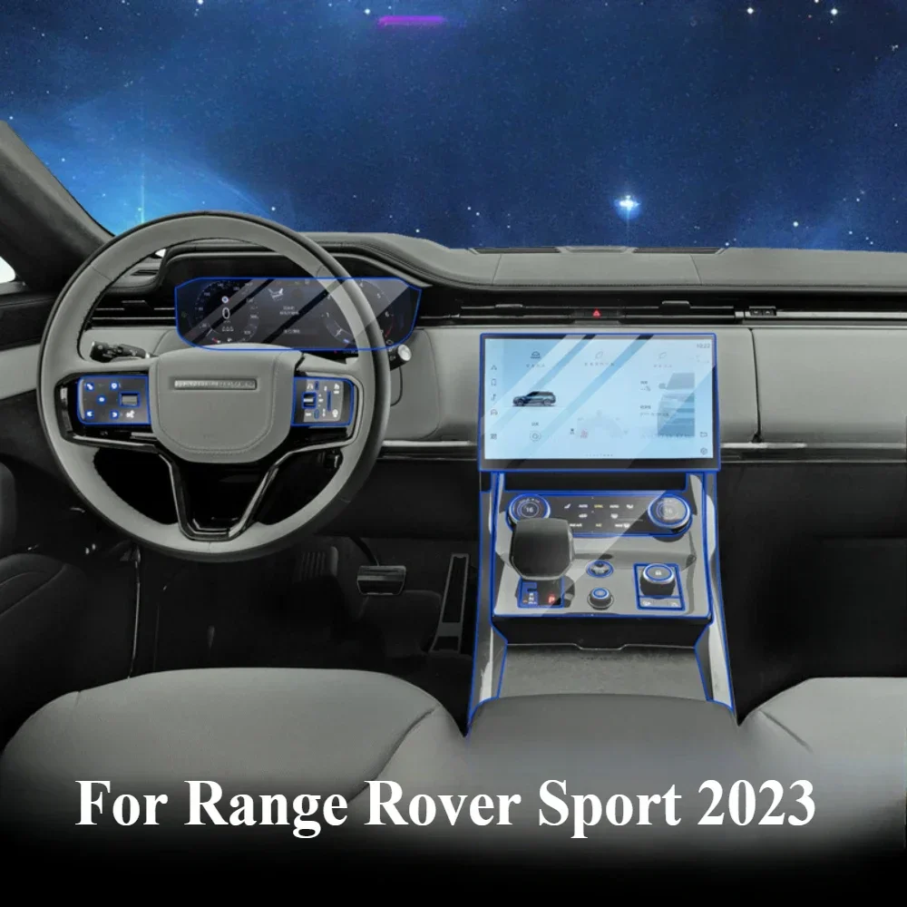 Фото Для Range Rover Sport 2023, аксессуары для интерьера, прозрачная пленка из ТПУ, панель переключения передач, навигационная центральная консоль, защитная наклейка из PPF №1