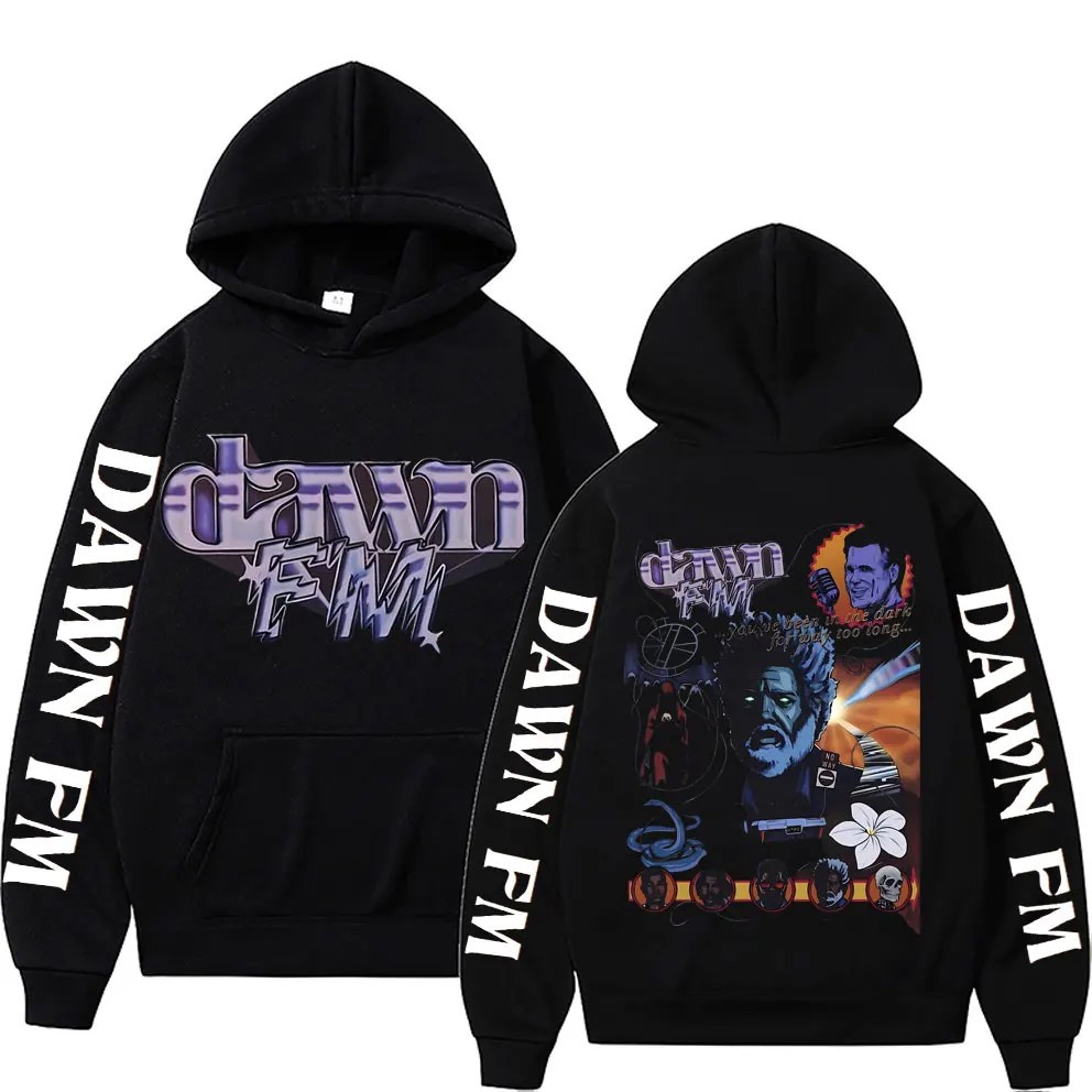

The Weeknd Dawn FM Double Sided Printed Hoodie Man Vintage Sweatshirts Men Women Casual Oversized Sweatshirt Male Sweat Hoodies