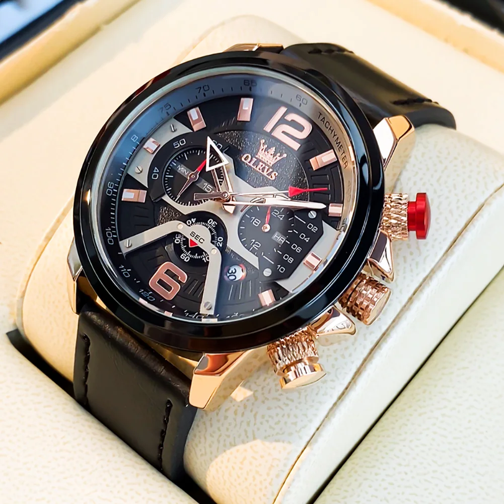 Модные брендовые мужские часы роскошные кварцевые с кожаным ремешком синие