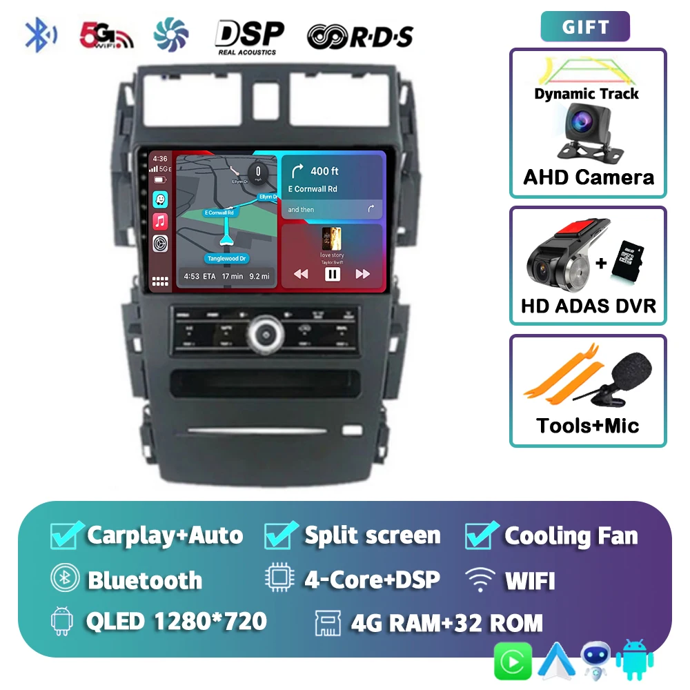 

Android 14 Carplay авто радио для Nissan Teana J31 2003-2008 авторадио мультимедийный видеоплеер навигация 2 DIN стерео аудио