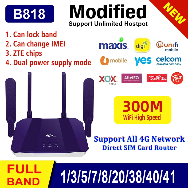 Модем B818 CAT4 4g Wi-Fi роутер со слотом для Sim-карты беспроводная сеть LTE Мобильная