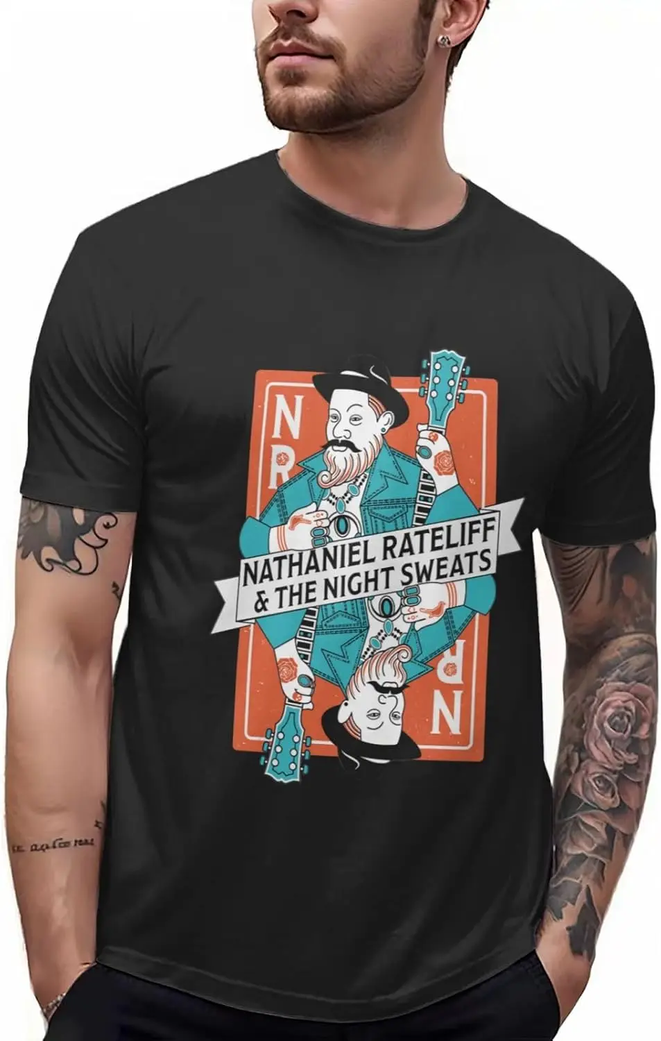 Футболка Nathaniel Rock Rateliff &amp The Night Music Sweats Band мужская летняя повседневная футболка